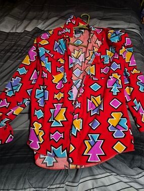 VINTAGE WRANGLER Cowboy Cut Made In USA RED Southwest X Long Tails 16½-35